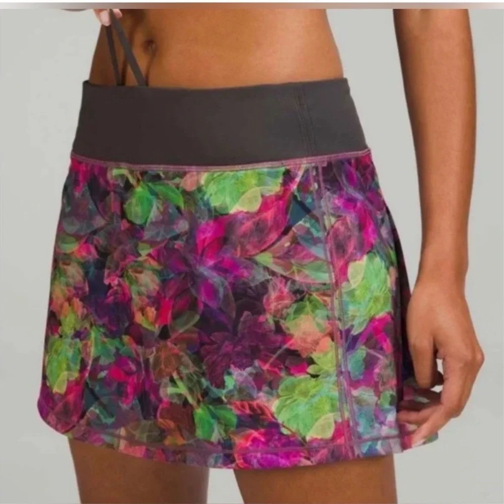Lululemon Pace Rival‎ Skort Womens 6 Vivid Floral Tone Multi Mid-Rise